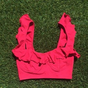 EUC Ruffle Sleeve Crop Top